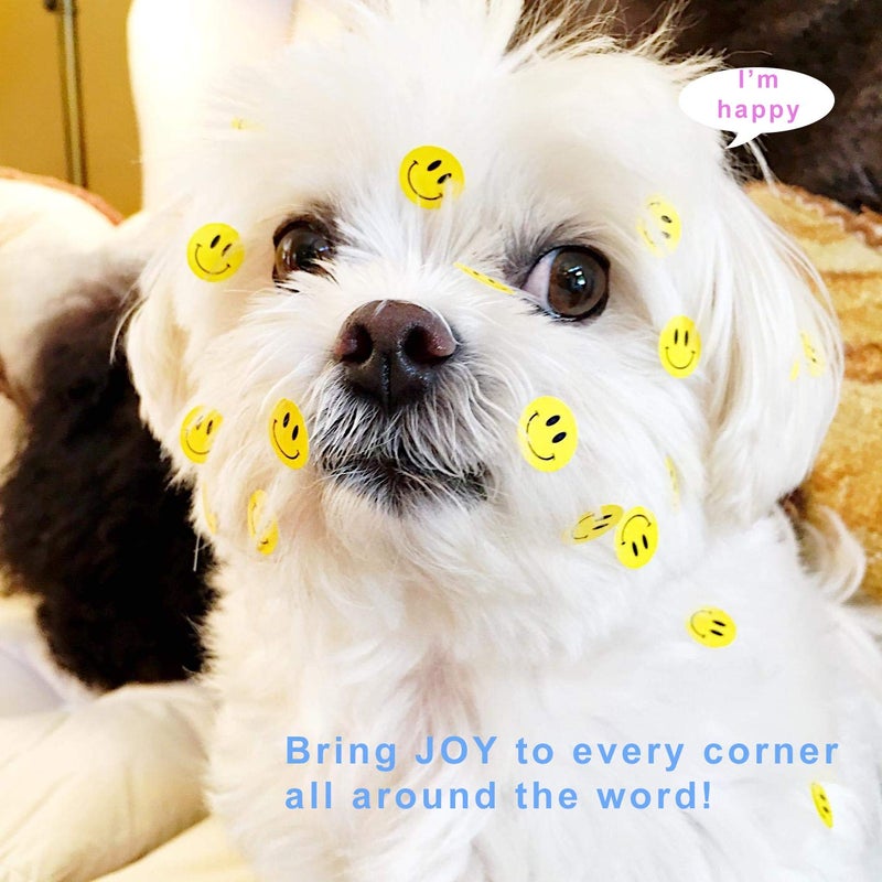 Hcode Happy Face Circle Dots Paper Labels Reward Stickers - Teachers Stickers, 500 Pieces per Roll (1.5 inch Yellow) - Image 5